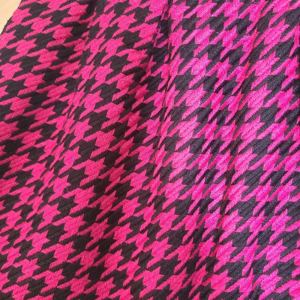 Y2K Cherokee Houndstooth Mini Skirt Kids 7/8 Pink Black Retro Skater Whimsigoth